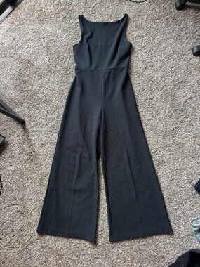 Abercrombie Wide Leg Black Jumpsuit Medium Petite